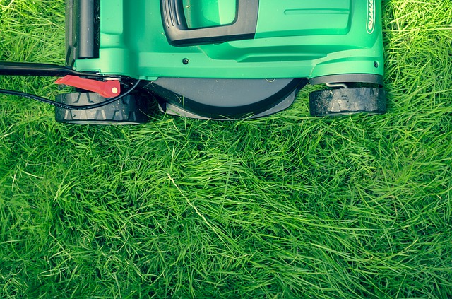 zelená sekačka na trávu